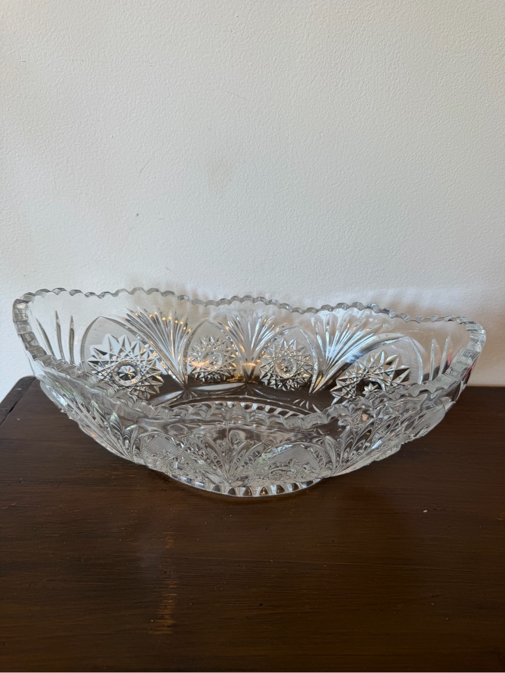 Clear Cut Crystal Decorative Serving Bowl - Home Art